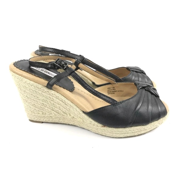Kelsi Dagger Womens Black Open Toe Wedges - Picture 3 of 7